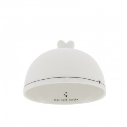 Porcelán mini tálaló búra - Love