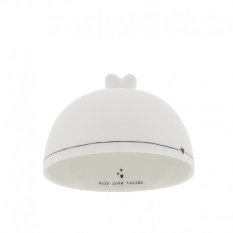 Porcelán mini tálaló búra - Love