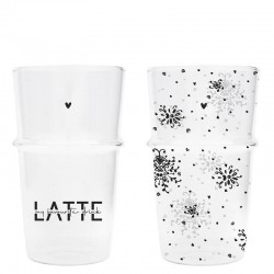 Üveg latte pohár Flower