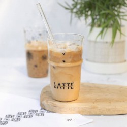 Üveg latte pohár Flower