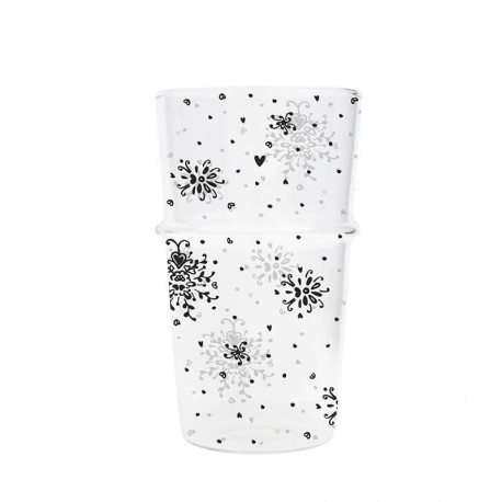 Üveg latte pohár Flower