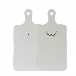 Porcelán vágódeszka - Heart black