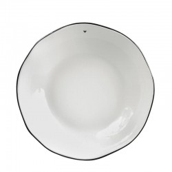 Porcelán leveses tál white/little heart in black