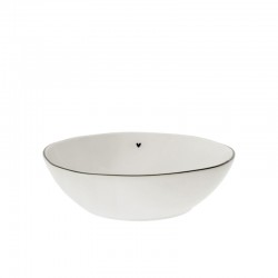 Porcelán sushi tál white/little heart in black