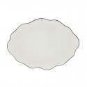 Porcelán ovális tál white with black heart
