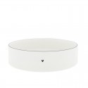Porcelán salátás tál white with black heart