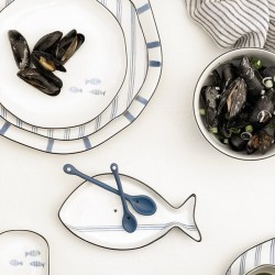 Porcelán tányér – Blue Fish