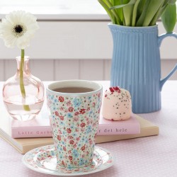 Porcelán francia latte bögre Louisa white
