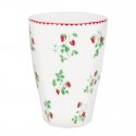 Porcelán francia latte bögre Berry white