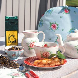 Porcelán tányér Dotty red