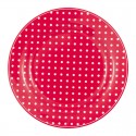 Porcelán tányér Dotty red
