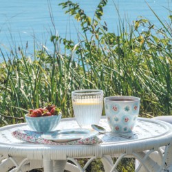 Porcelán müzlis tál Dotty pale blue - M méret