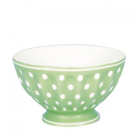 Porcelán müzlis tál Dotty pale green - M méret