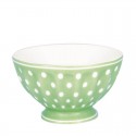 Porcelán müzlis tál Dotty pale green - M méret