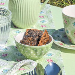 Porcelán müzlis tál Dotty pale green - M méret