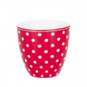 Porcelán mini latte bögre Dotty red