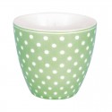 Porcelán latte bögre Dotty pale green