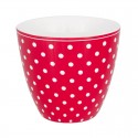Porcelán latte bögre Dotty red