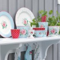 Porcelán latte bögre Dotty red