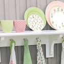 Porcelán latte bögre Dotty pale green