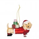 Karácsonyfadísz Dog glass winter red