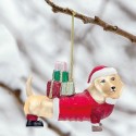 Karácsonyfadísz Dog glass winter red