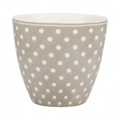 Porcelán latte bögre Dotty beige