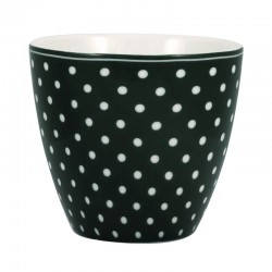 Porcelán latte bögre Dotty dark green