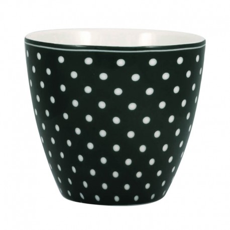 Porcelán latte bögre Dotty dark green