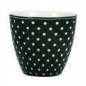 Porcelán latte bögre Dotty dark green