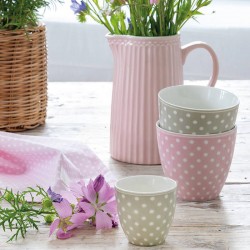 Porcelán mini latte bögre Dotty beige
