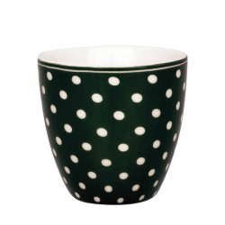 Porcelán mini latte bögre Dotty dark green