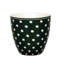 Porcelán mini latte bögre Dotty dark green