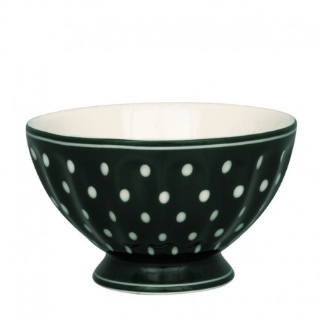 Porcelán szószos tál Dotty dark green