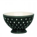 Porcelán szószos tál Dotty dark green