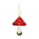 Karácsonyfadísz Mushroom glass Spot red