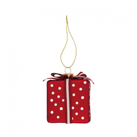 Karácsonyfadísz Gift glass Spot red