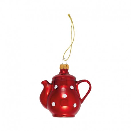 Karácsonyfadísz Teapot glass Spot red