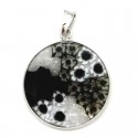 Murano Glass Jewellery 24mm Black flower